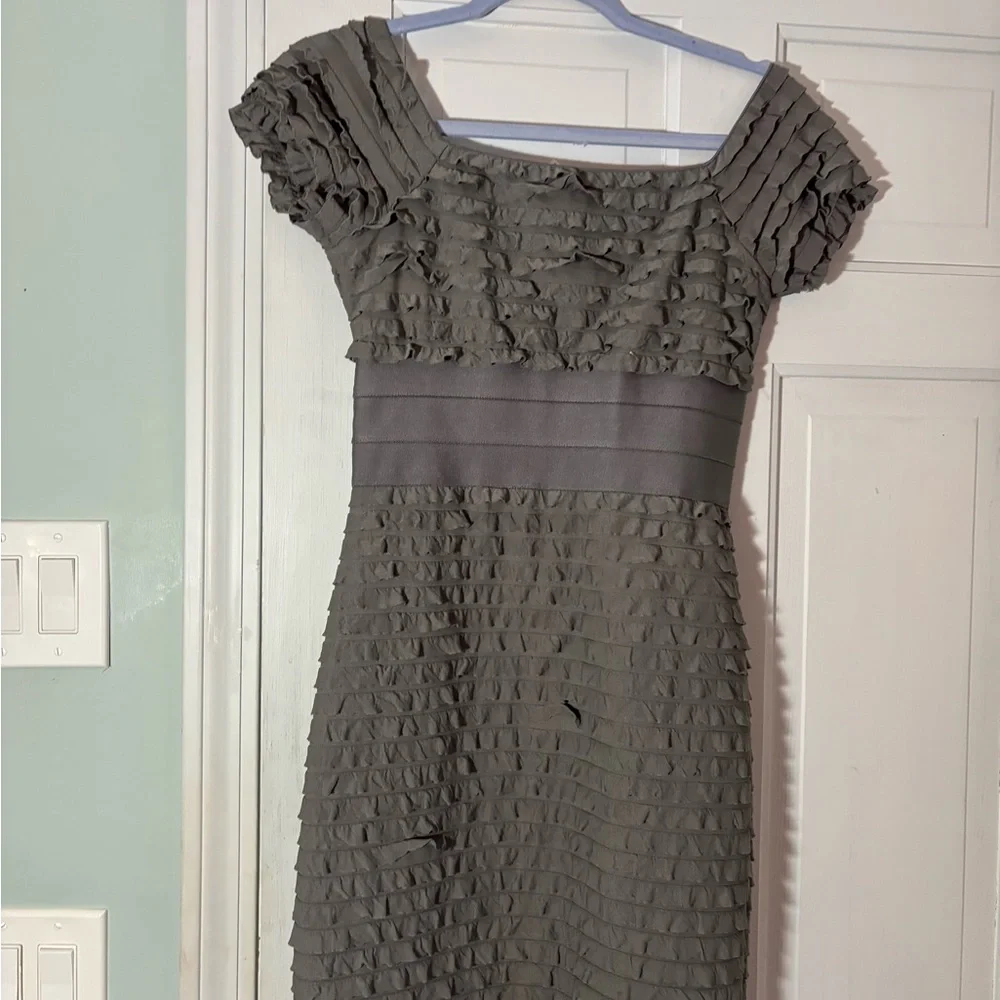 Max Studio Gray Ruffle Dress - Picture 6 of 9